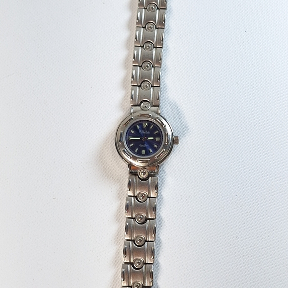 Dufonte Lucien Piccard Women's Watch Blue Silver Tone, New Battery - Picture 9 of 11